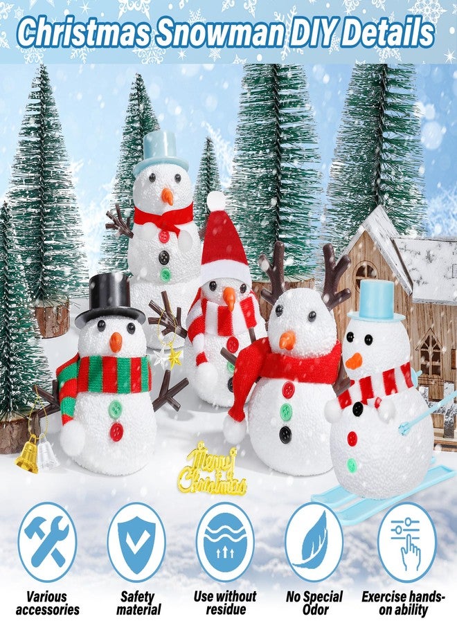 EOBOH 24 Pack Build a Snowman Kit, Christmas DIY Snowman Crafts for Kids Bulk, Snowman Kit Winter Decorations Indoor, Creative Kids Air Dry Clay Modeling Crafts Kit for Christmas Gifts Favor Supplies - Image 3